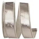 Reliant Ribbon Designer Plush Velvet Elite Wired Edge Platinum 1.5"x10 yds.