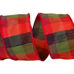 Reliant Ribbon Tierra Rojo Dupioni Wired Edge Sunset 2.5" x 10 yards