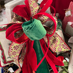 Candy Cane Bow with Red and Green Ribbon