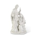 K & K Interiors 11.5" White Glitter Nativity