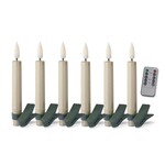 K&K Interiors Set of 6.5" Gold Glittered LED Tree Clip Candles w/Timer & Remote