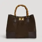 VoeMein Grace Bag in Dark bRown Suede and Togo Leather