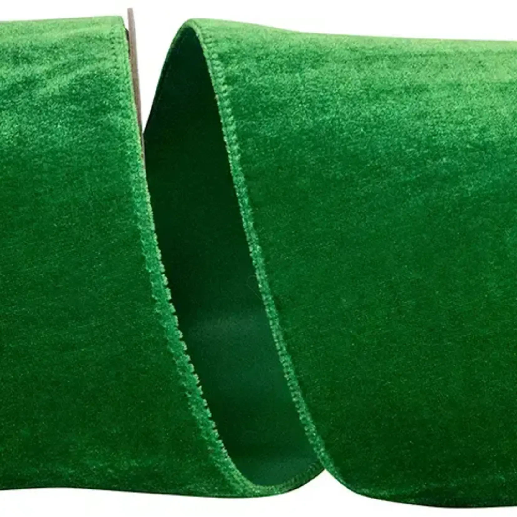 Reliant Ribbon Luxe Plush Velvet Ribbon Holiday Green 4" x 10yds.