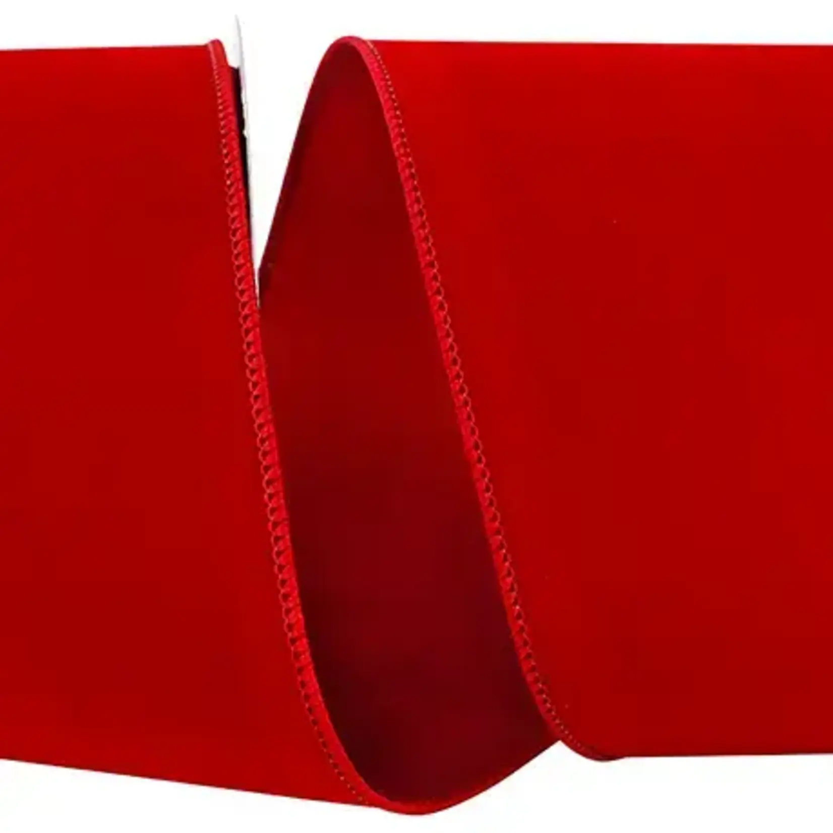 Reliant Ribbon Red Velvet Two Sided Wired Edge 2.5" x 10 Yards