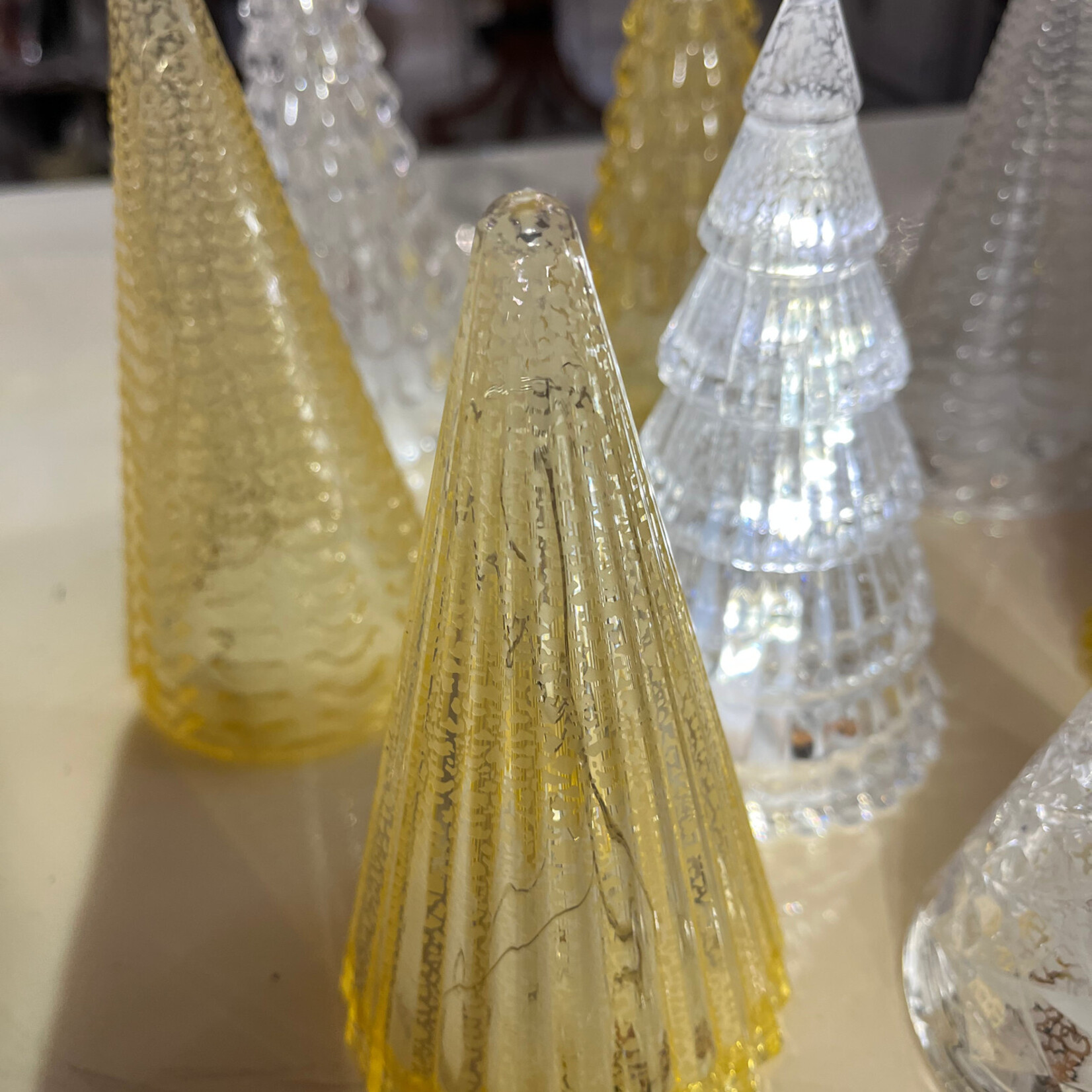 Clear or Gold  Acrylic MIni LED Tree Misc. (choose style) 5-6"