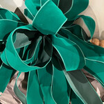 Emerald Green Velvet Wired Edge Bow