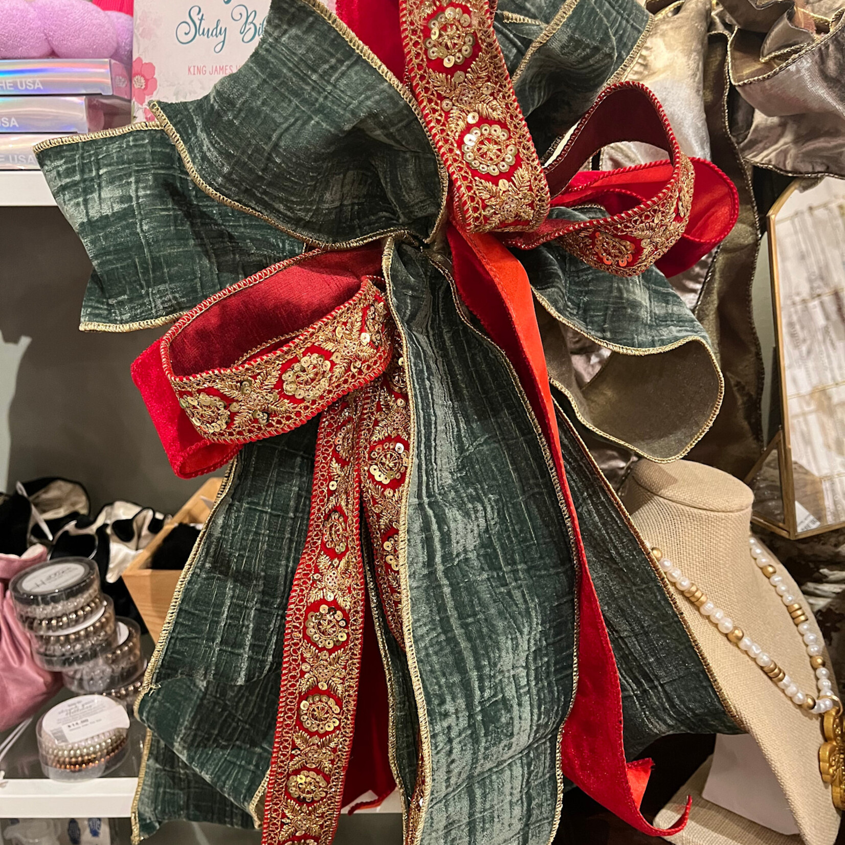 Red, Green and Red & Gold Accent Ribbon