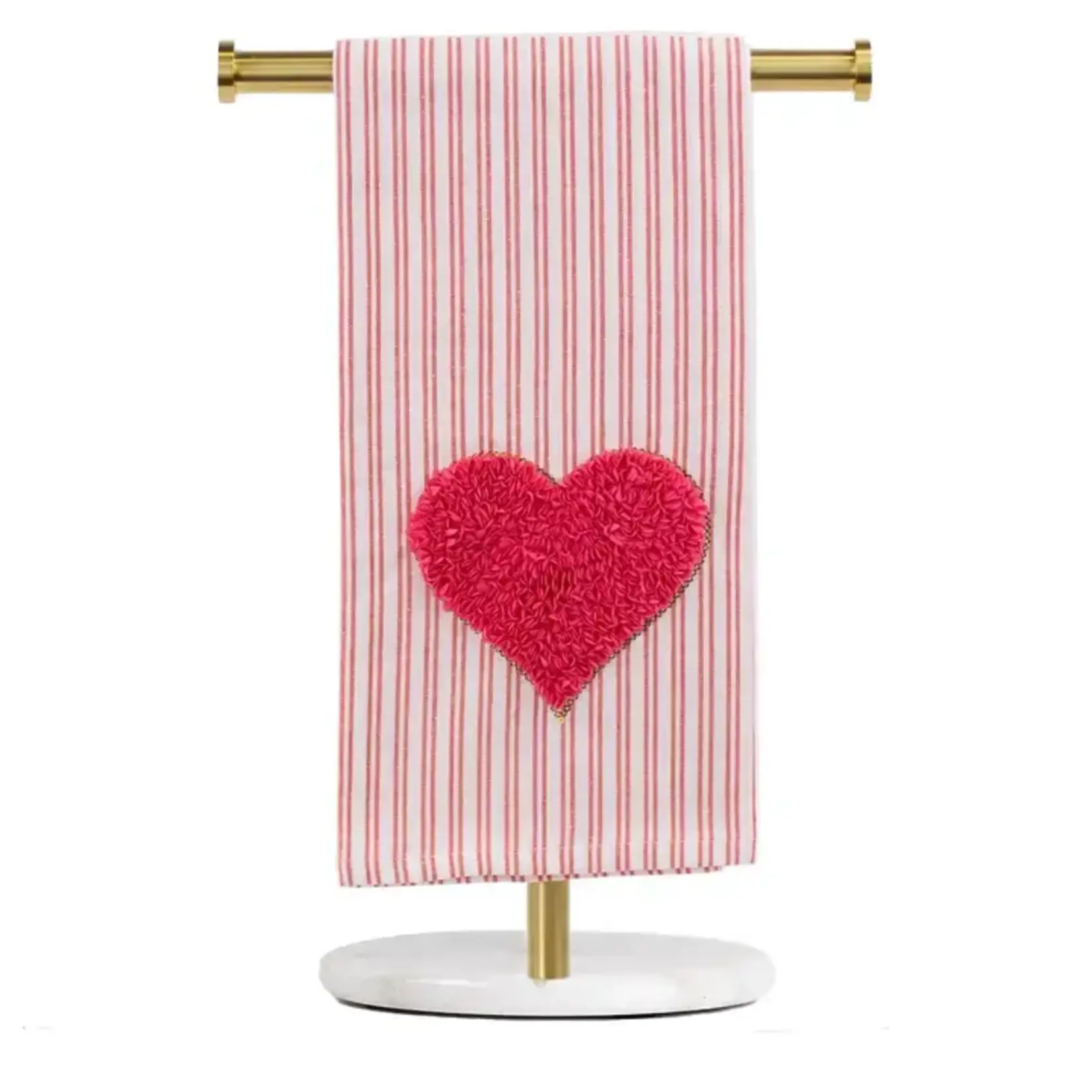 The Royal Standard Heart To Heart Hand Towel White/Pink/Red
