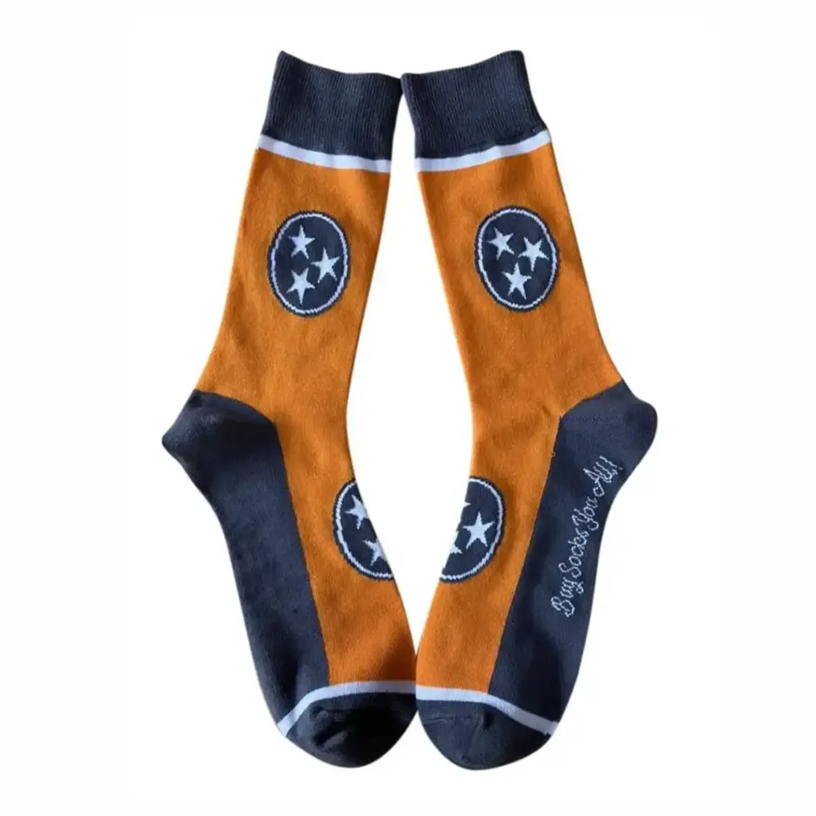 Buy Socks You All Tennessee Tri-Star in Orange and Grey - Men's Socks