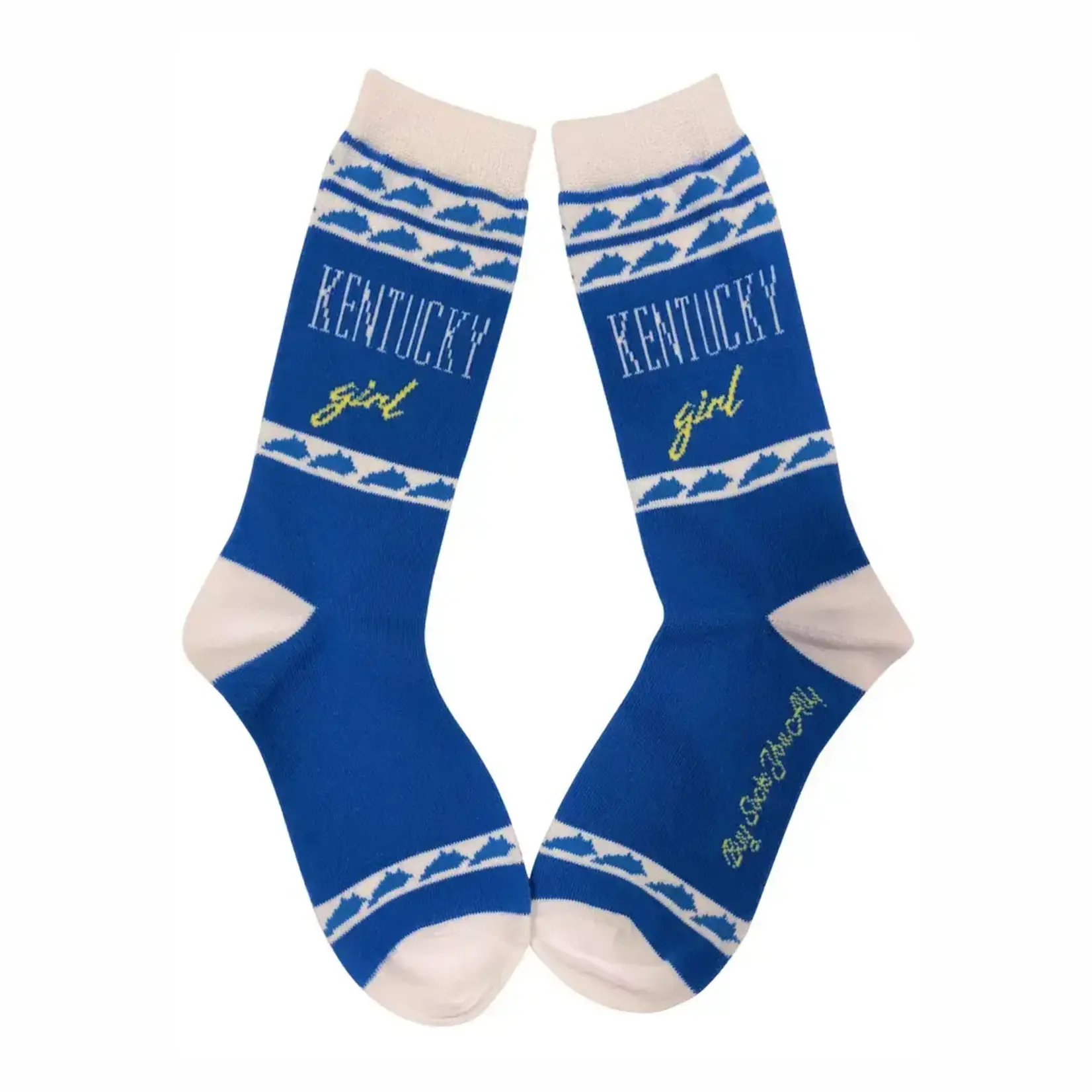 Buy Socks You All Kentucky Girl Blue and White Socks