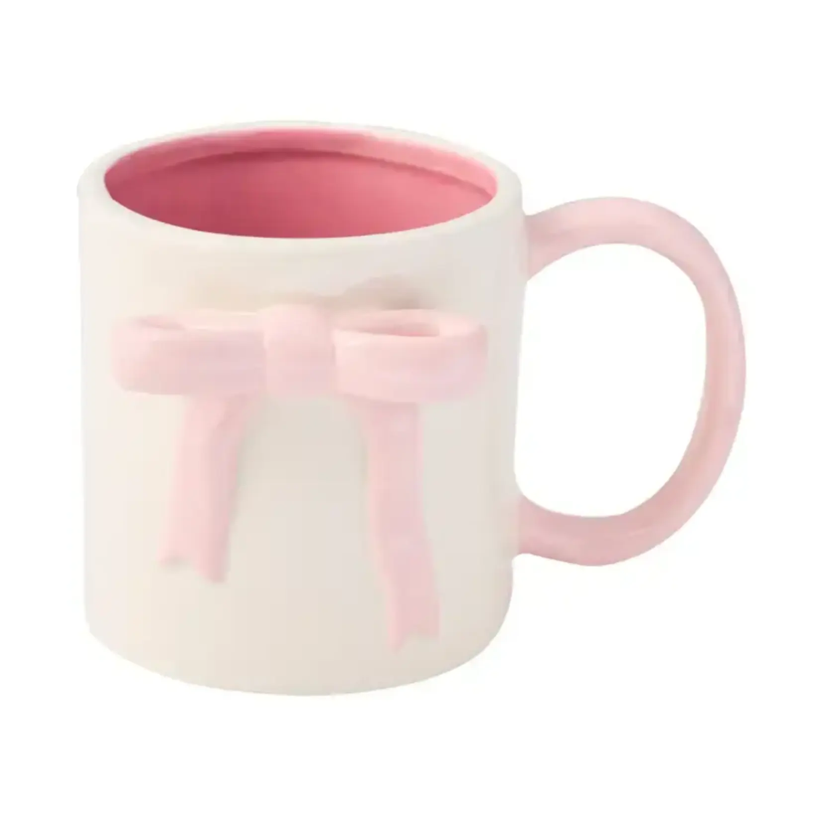 Sophistiplate Ceramic Pink Bow Side Mug 16 oz.