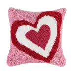 C & F Triple Heart Hooked Pillow 8' x 8"
