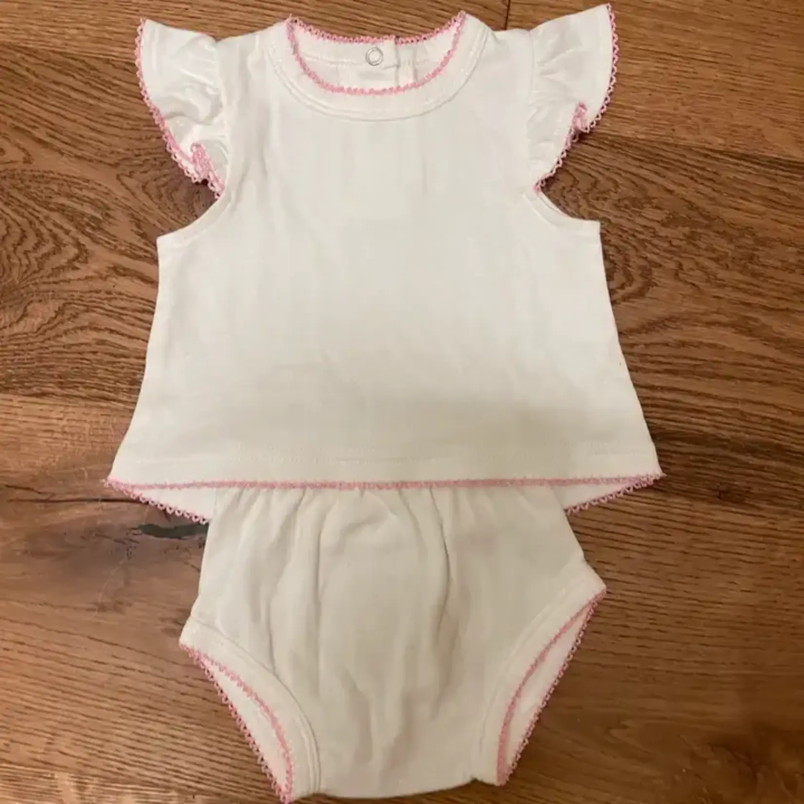 Zsa Zsa and Lolli Picot Trim Butterfly Diaper Set Pink  6 Month