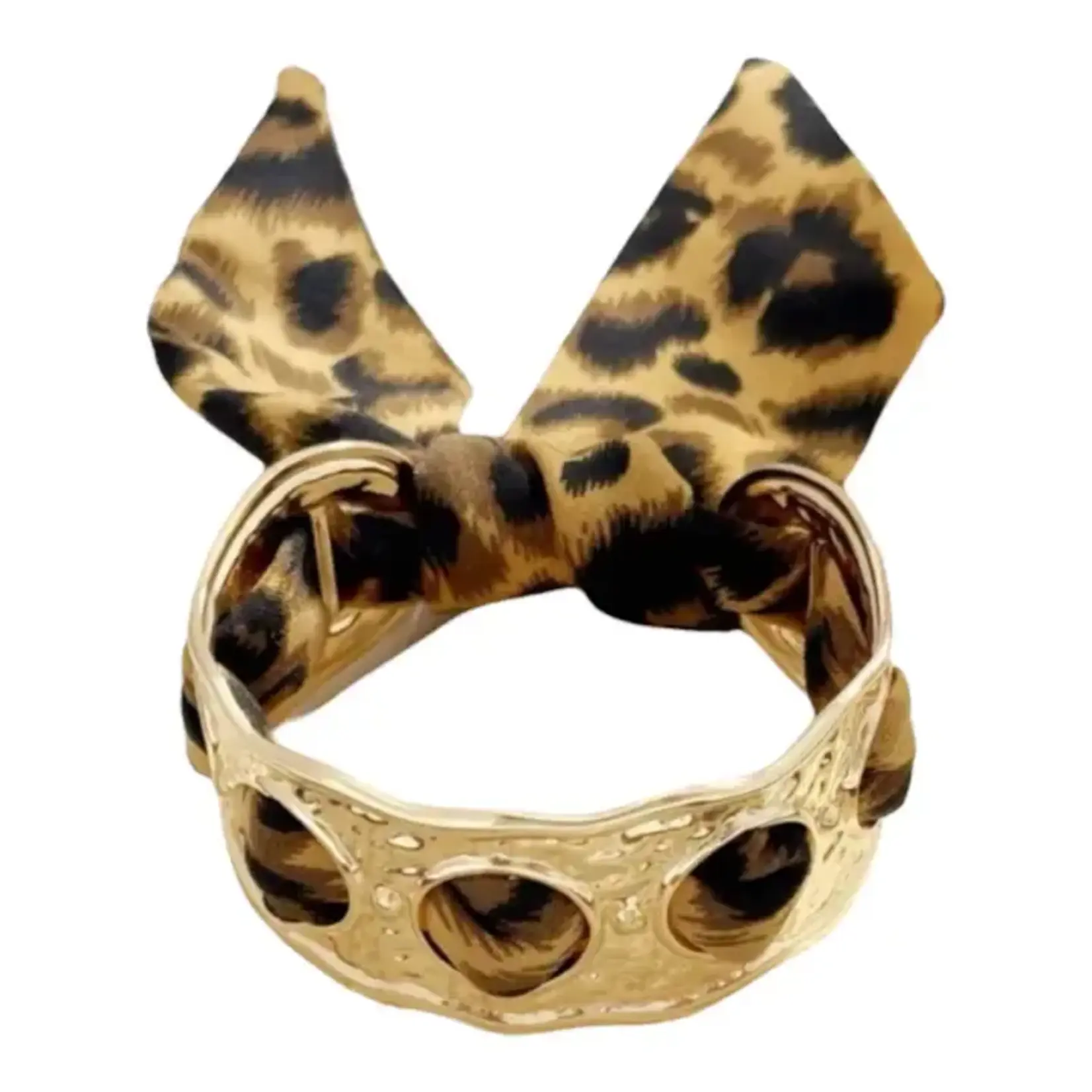 Scarf Cuff Bracelet - Brown Leopard