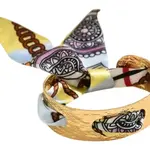 Scarf Bracelet Blue,  Pink and Yellow