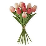 K&K Interiors 13 inch Coral & Peack Real Touch Mini Tulip Bundle