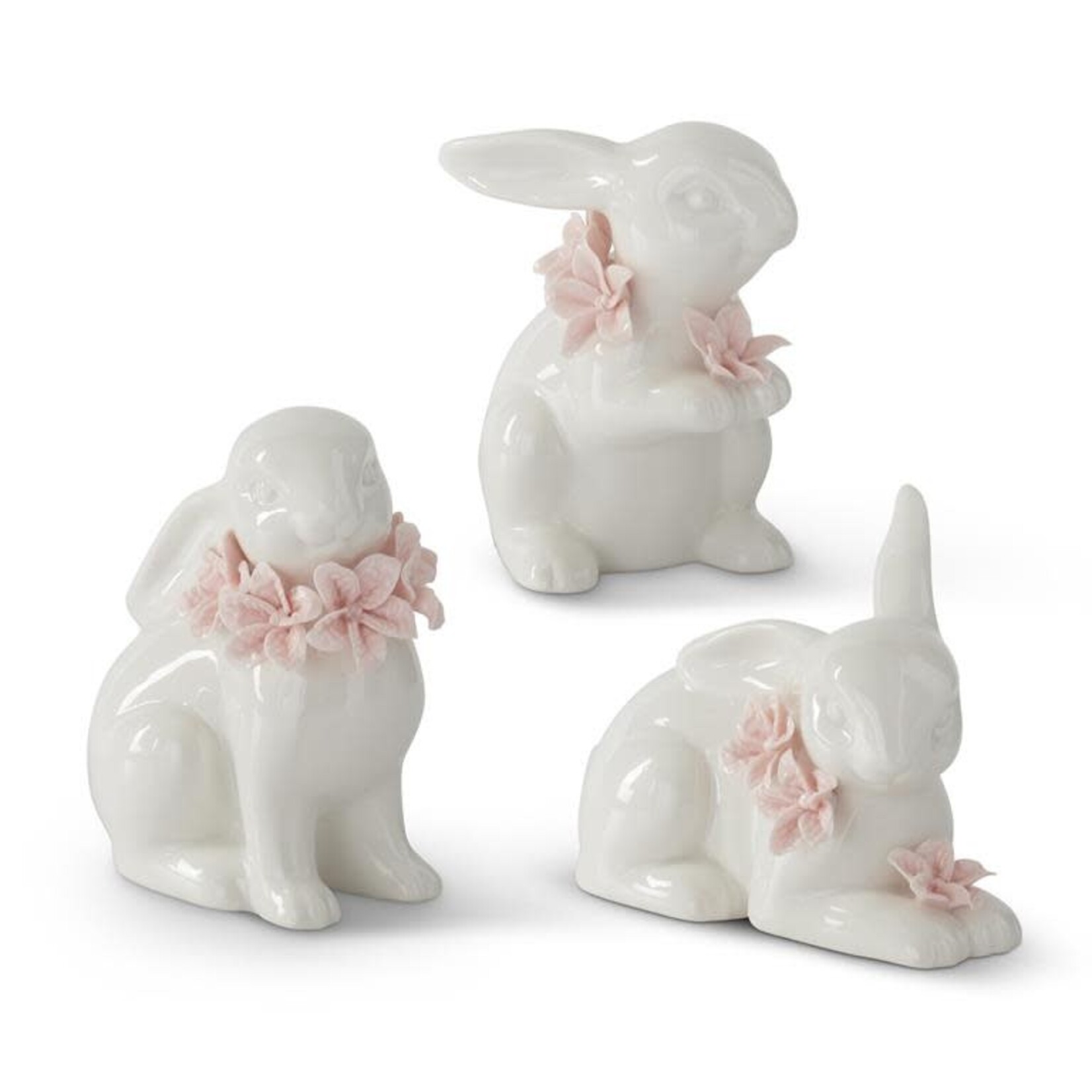 K&K Interiors 5" White Ceramic Easter Bunny (choose style) priced individually