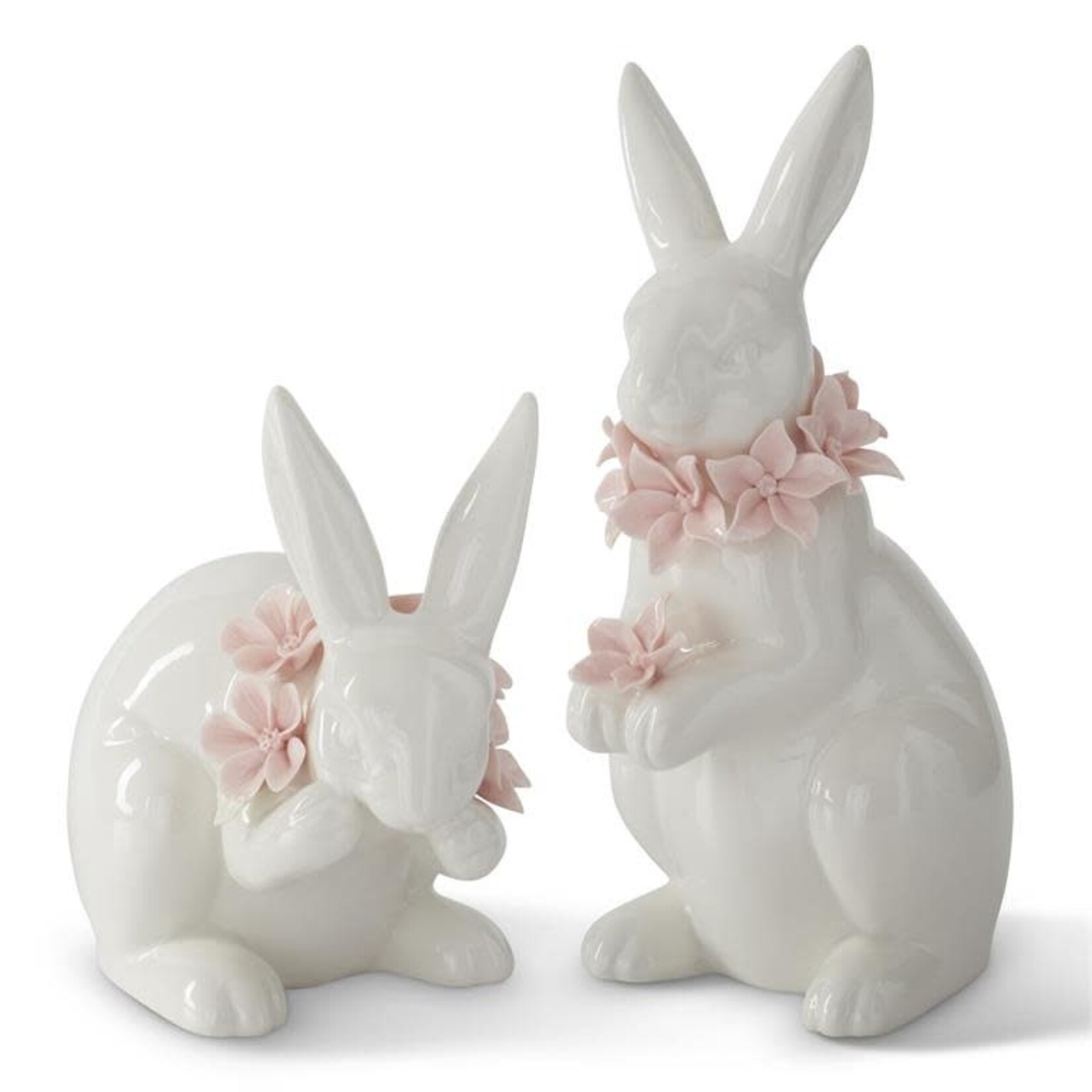 K&K White Ceramic Easter Bunny (choose style) Sold individually 6" &  7"