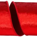 Relliant Rebbion Red Designer PLush Velvet Elite Wired Ribbon 4" x 5 Yards