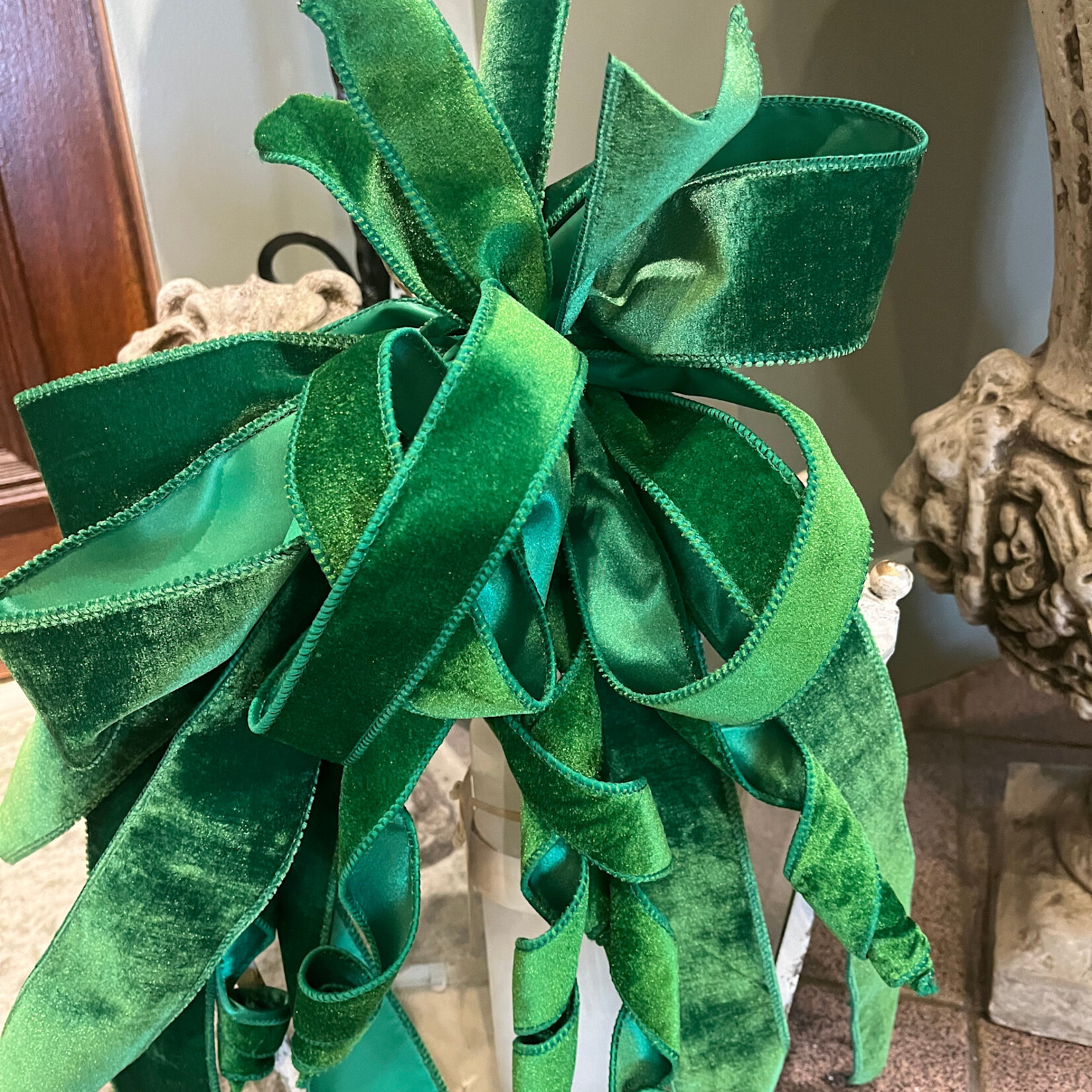 Green Velvet Bow