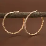 TWISTED WIRED HOOP EARRINGS- GOLD -