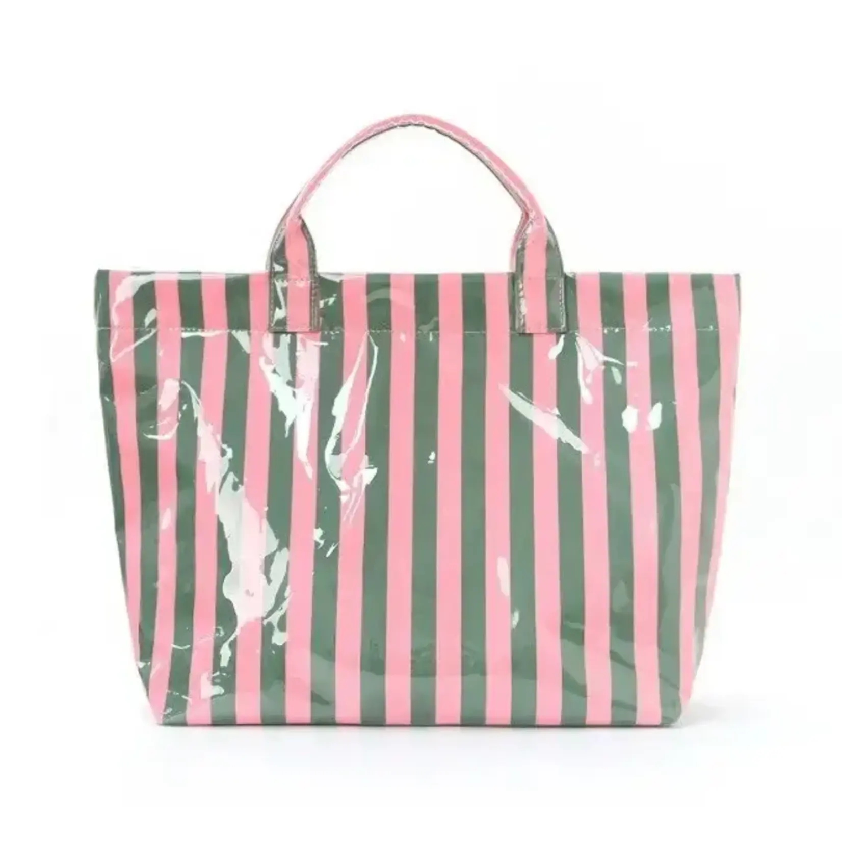 Large Striped Vinyl Tote Bags
