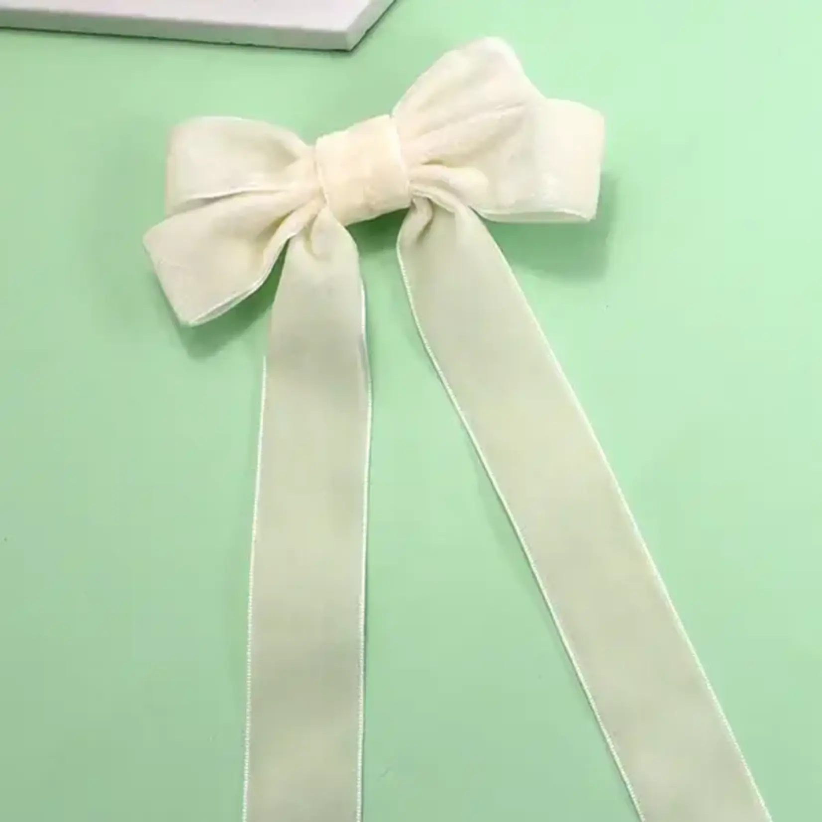 Soft Long Velvet Ribbon Hair Clips