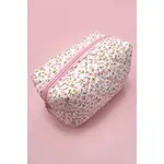Floral Quilted Cotton Cosmetic Pouch