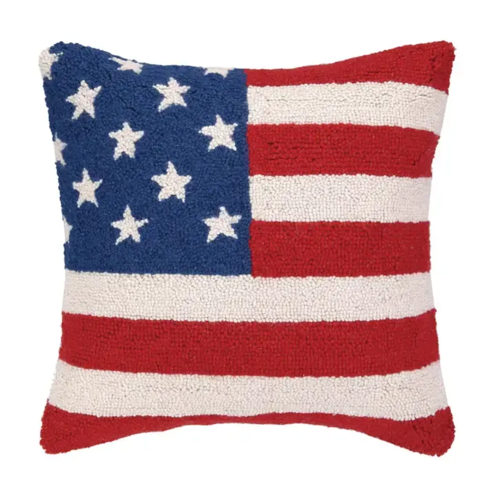 Peking Handicraft USA American Flag Hook Pillow