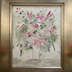 Scott Ellis 16"x20" Pink & Whte Floral in Vase