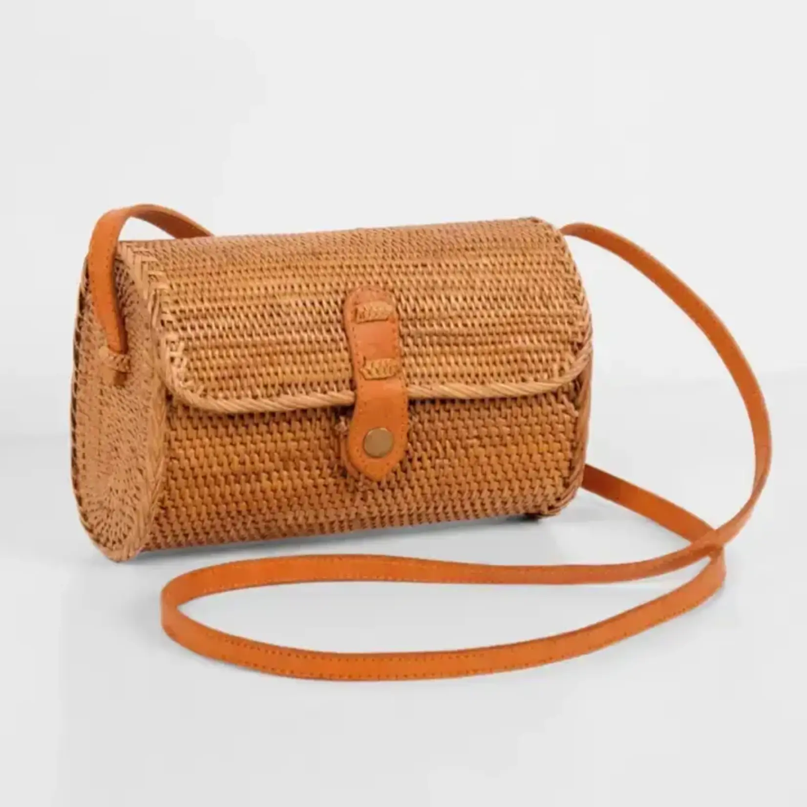Bali Harvest Rattan Bag Purse Wallet Clutch (Brown)