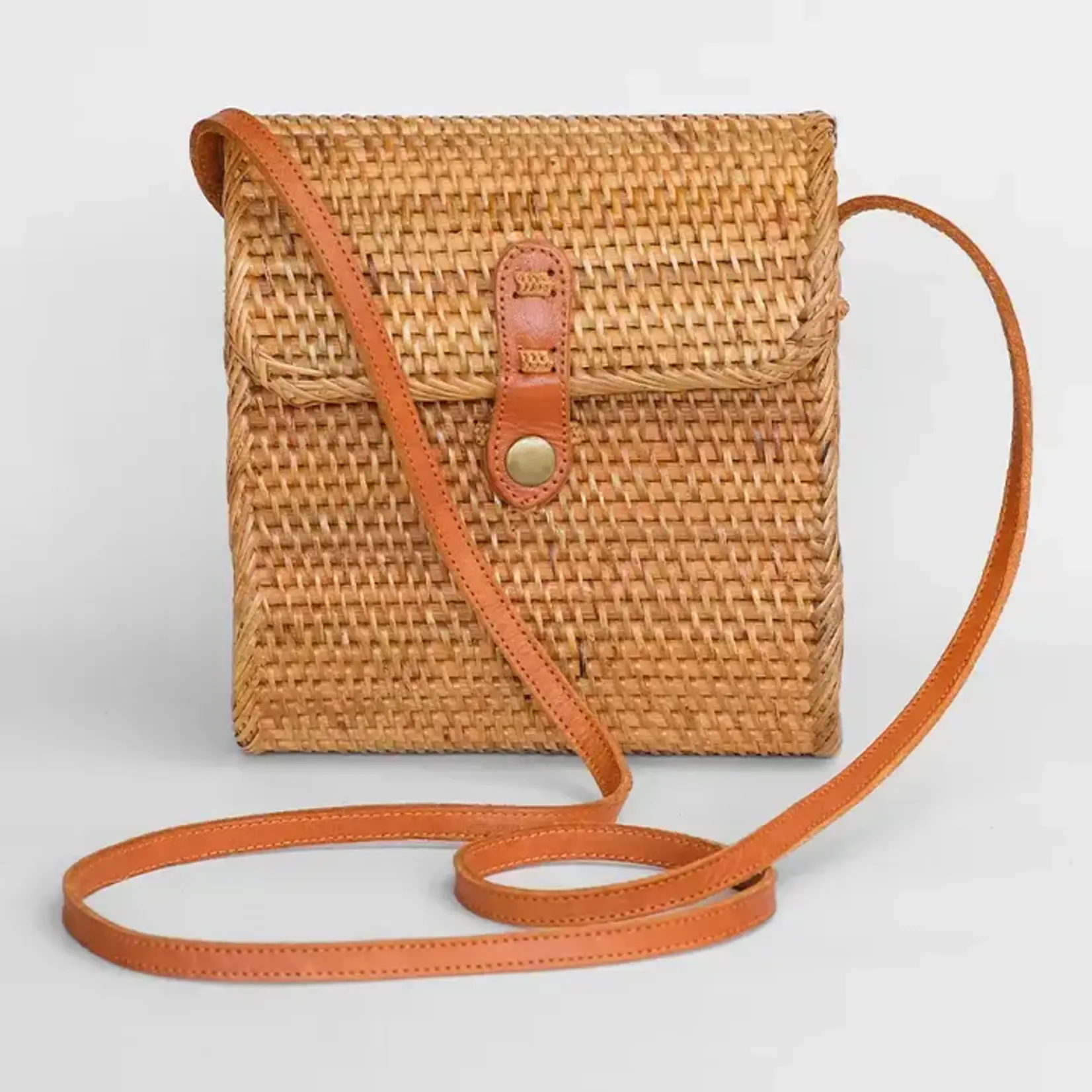 Bali Harvest Rattan Bag Purse Wallet Clutch (Envelope Brown) Ata Straw