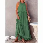 Beach Maxi Dress w Ruffle Hem