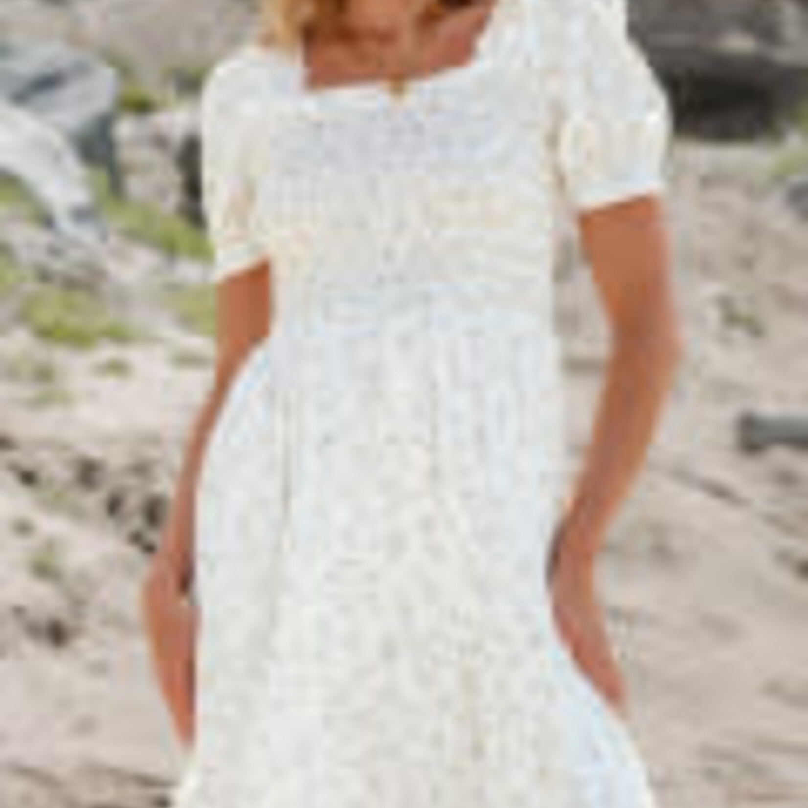 White/Floral Frilly Dress