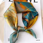 Steel Blue and Gold Scarf