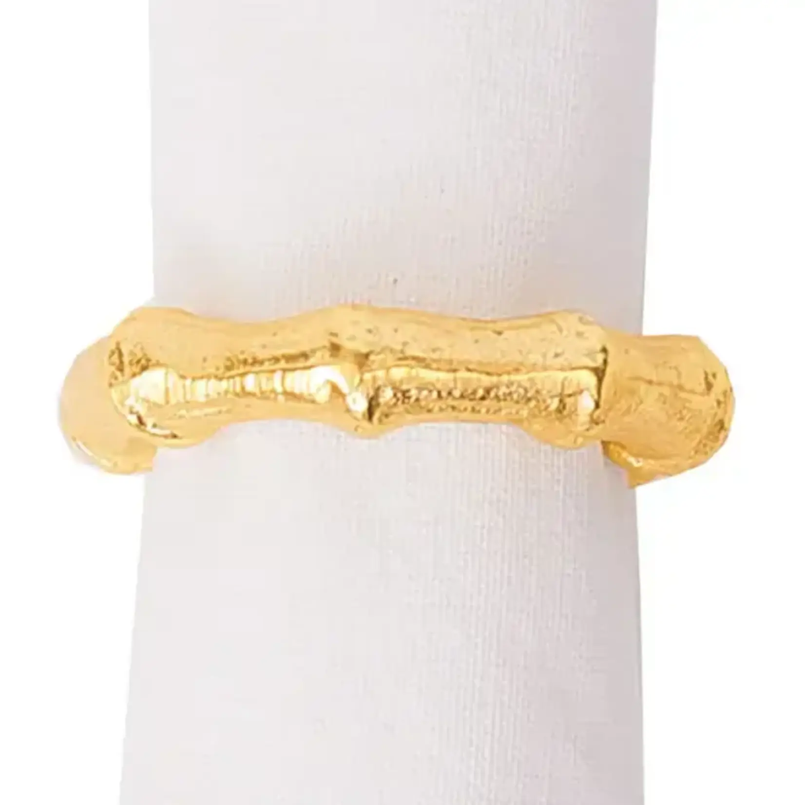Gold Bamboo Napkin Rings (Set of 4)