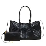 Pretty Persuasions Embossed Woven-Like Long Tote W/Cosmetic Pouch