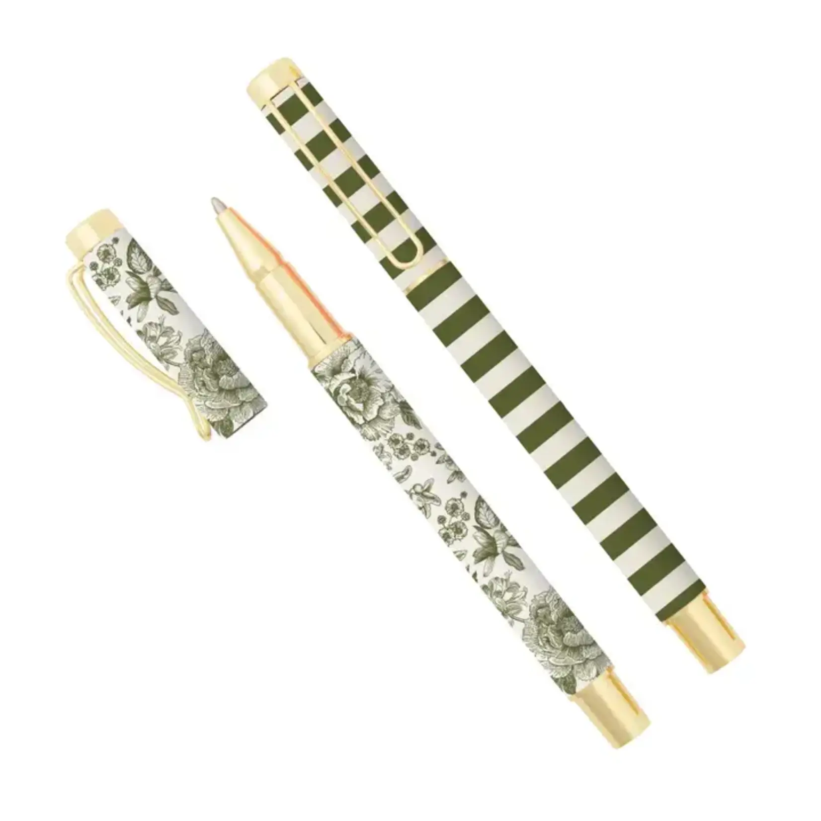Sweet Water Decor Green Floral Pen Set