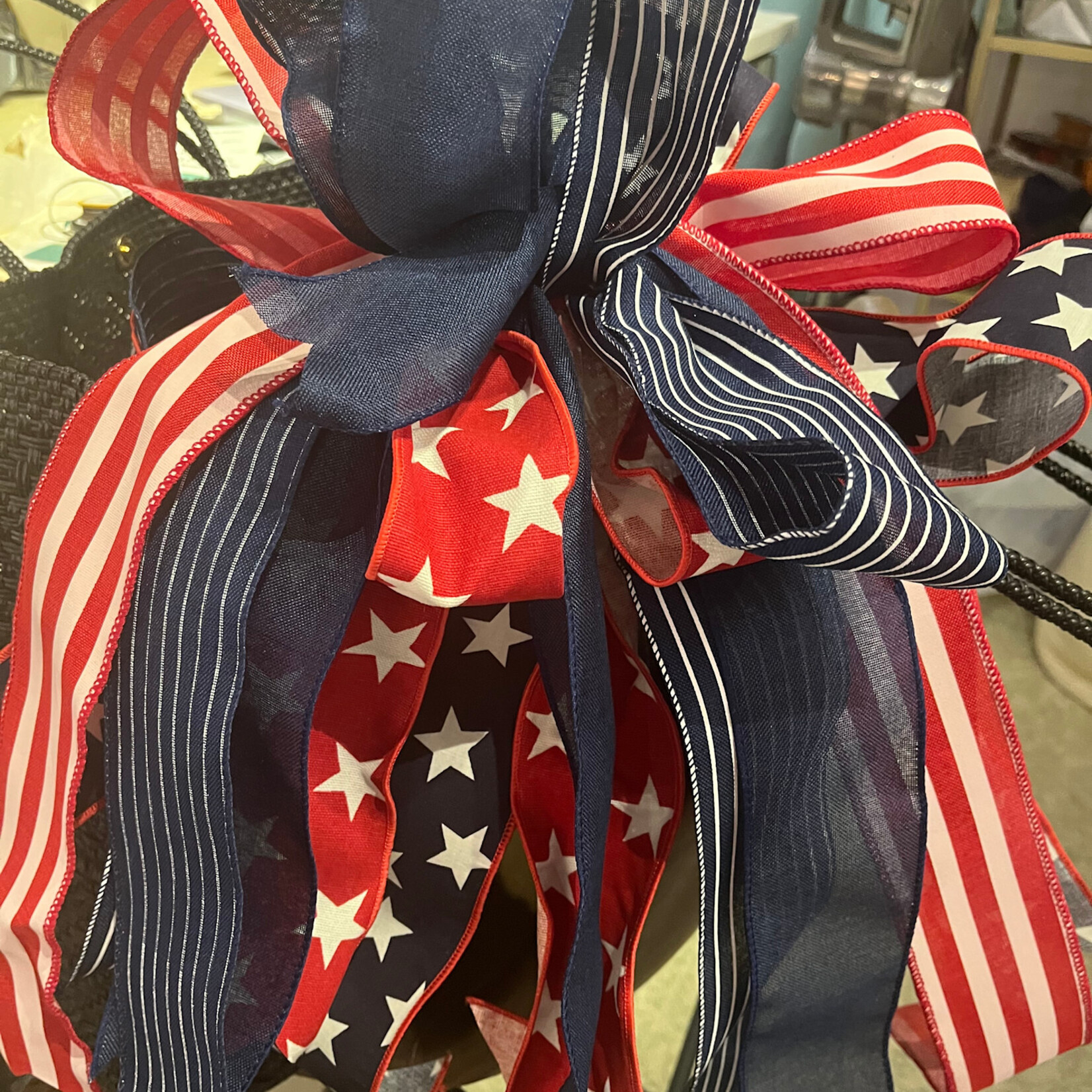 Stars and Stripe Patriotic Bow