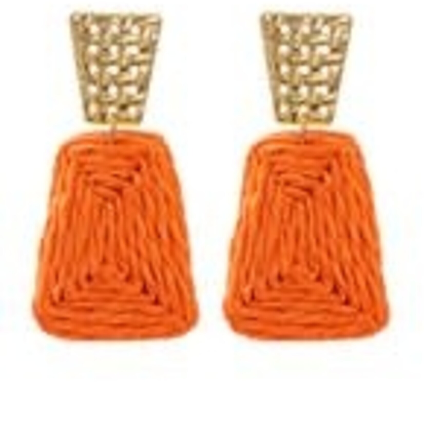 Golden Stella Rafia/ Gold Earrings