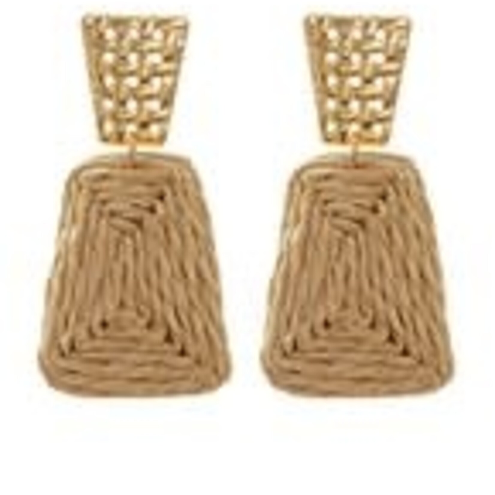 Golden Stella Rafia/ Gold Earrings