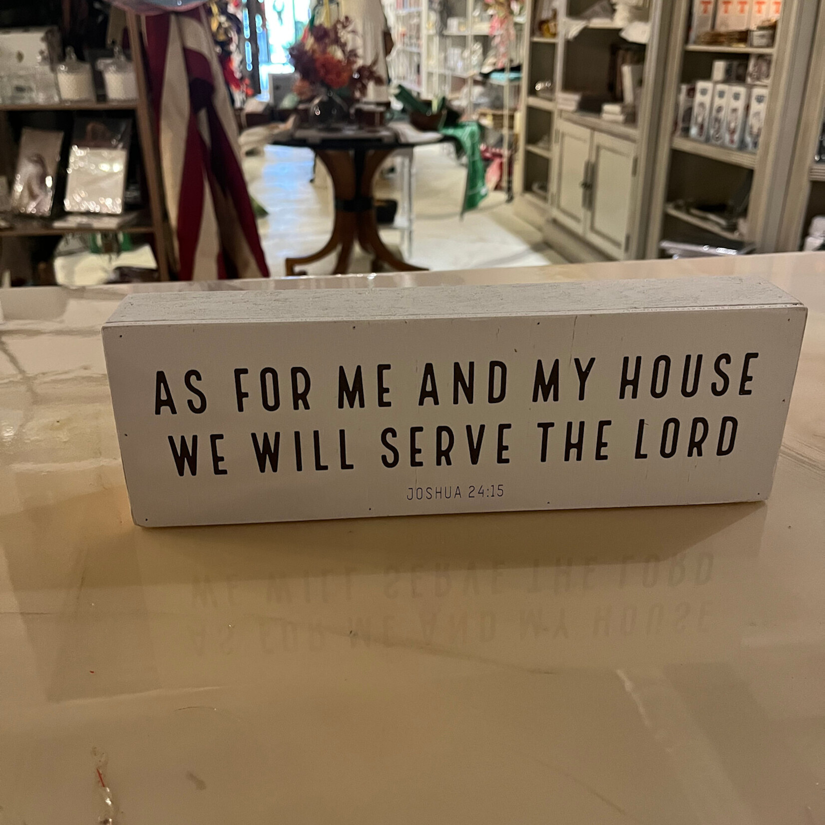 Revelation Culture As For Me and My House White Shelf Sitter
