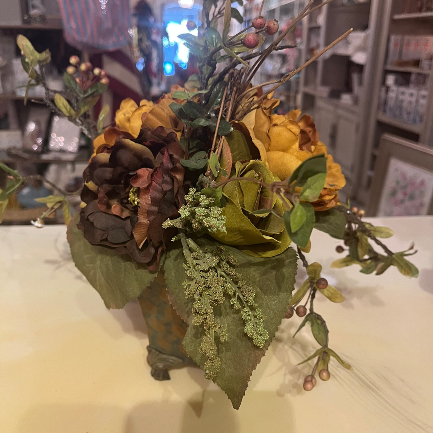 Fall Foliage w Metal Container
