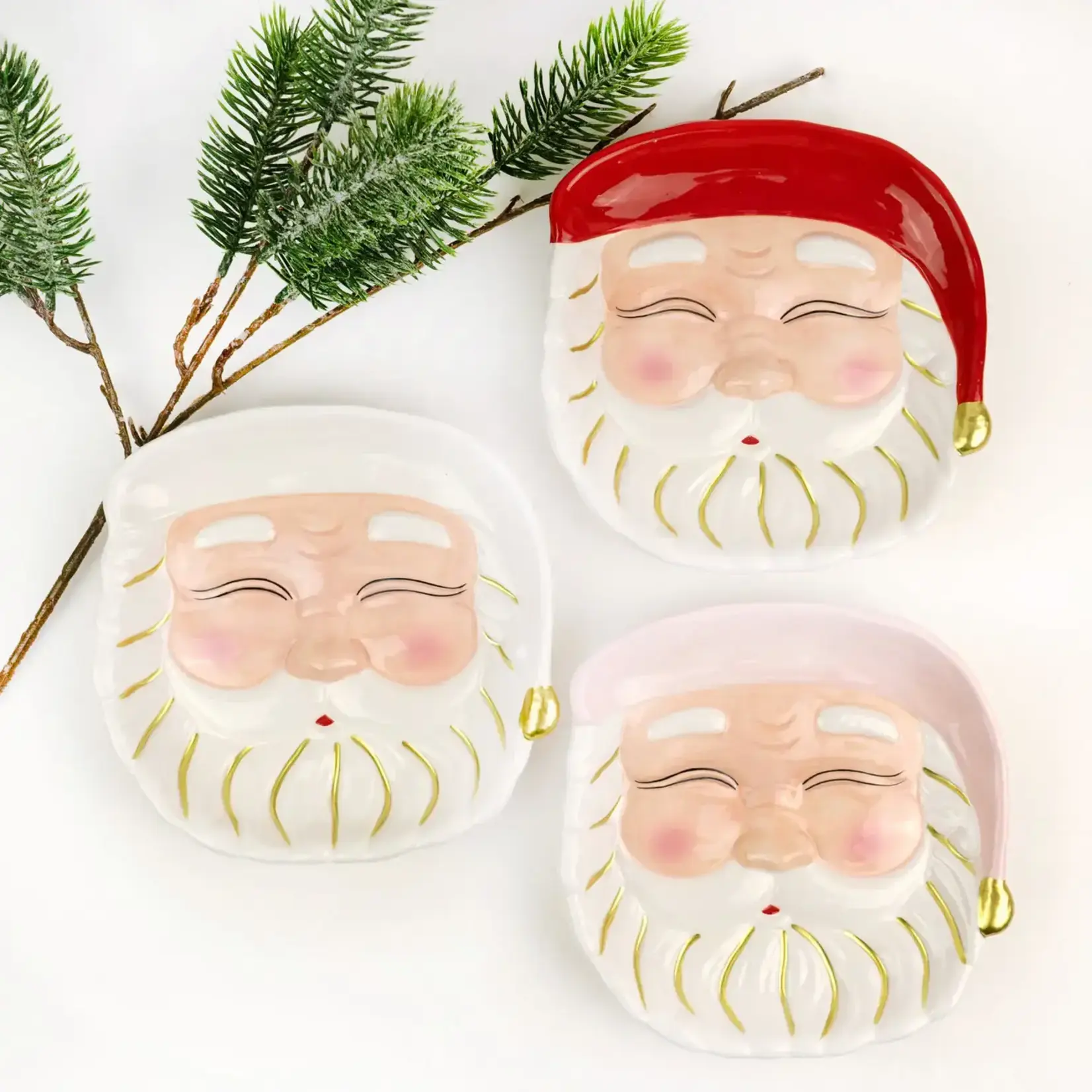8 Oak Lane Santa Dessert Plate