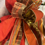 Fall Bow w Plaid/Gold Ribbon