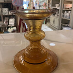 K&K Interiors Transparent Amber Glass Pillar Candleholder (sold individually) candles not included
