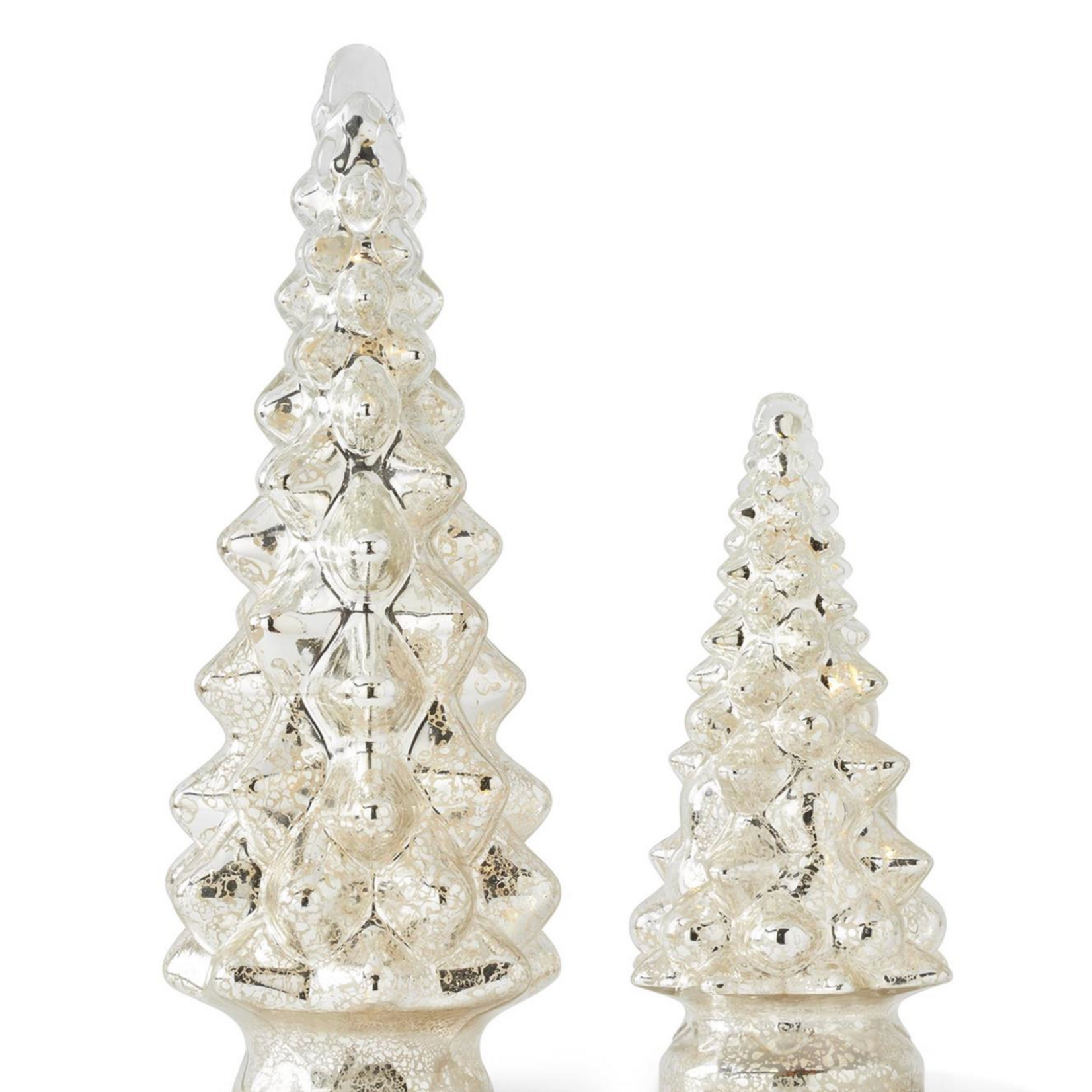 K & K Interiors 10" LED Mercury Glass Tree w/Timer
