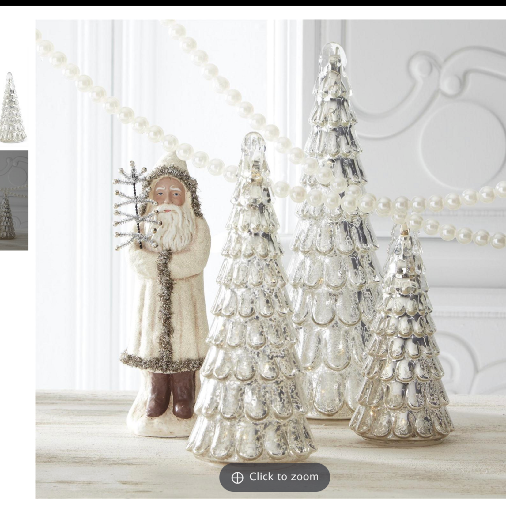K&K Interiors Silver LED Mercury Glass Tree