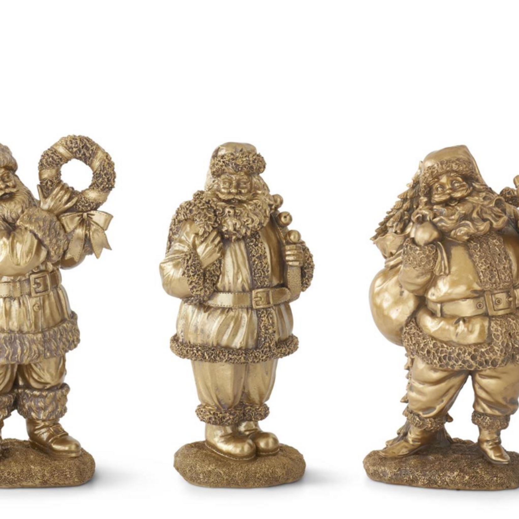 K&K Interiors Antique Gold Resin Santa