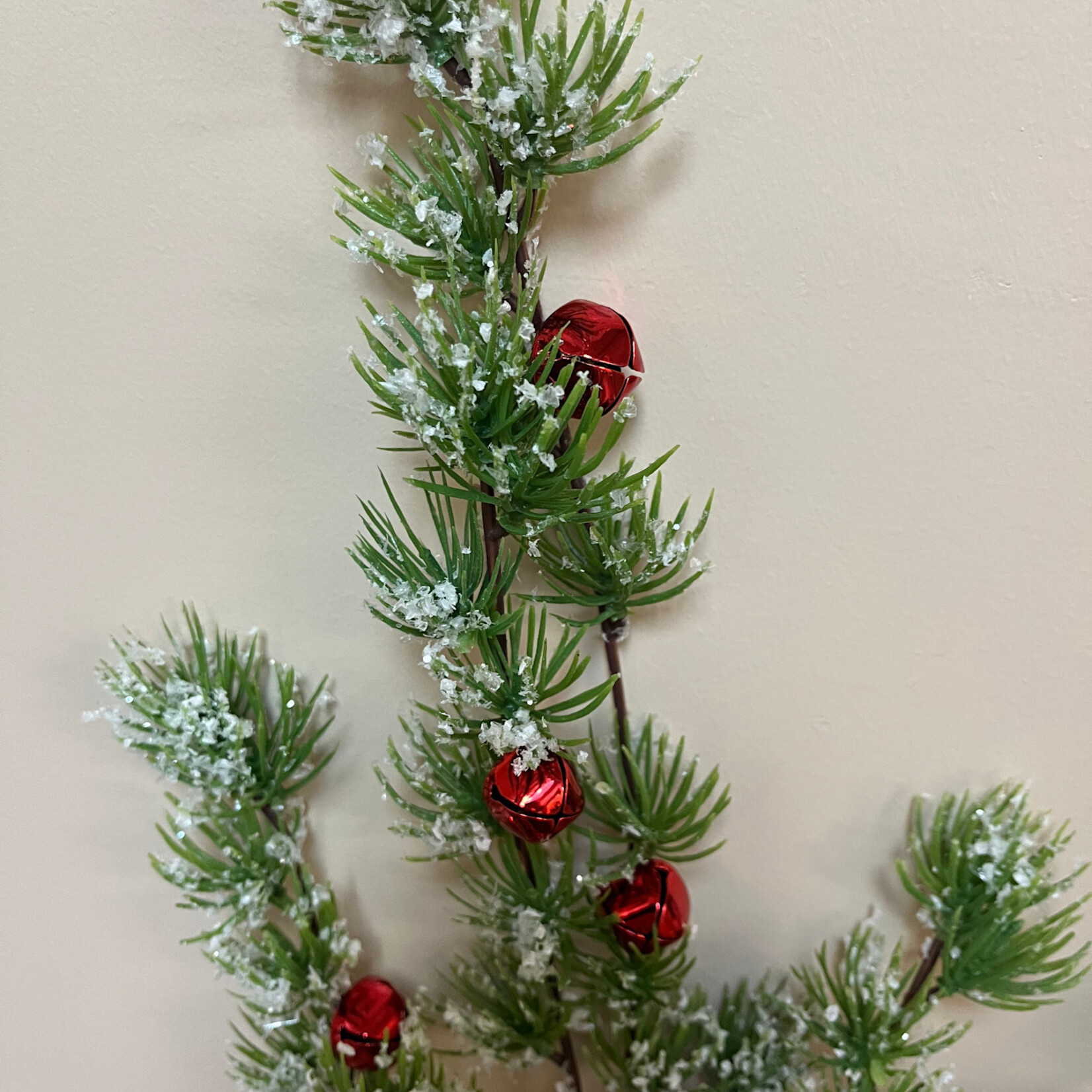 K&K Interiors 37.5 Inch Snowy Pine Stem w/Red Bells